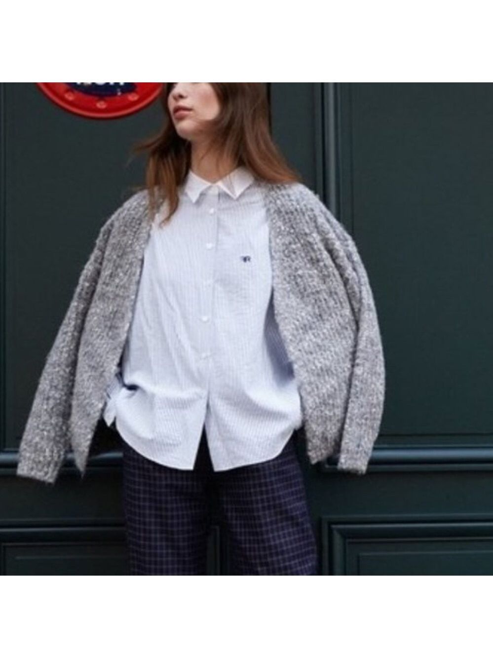 FRNCH Marled Open Front Cardigan